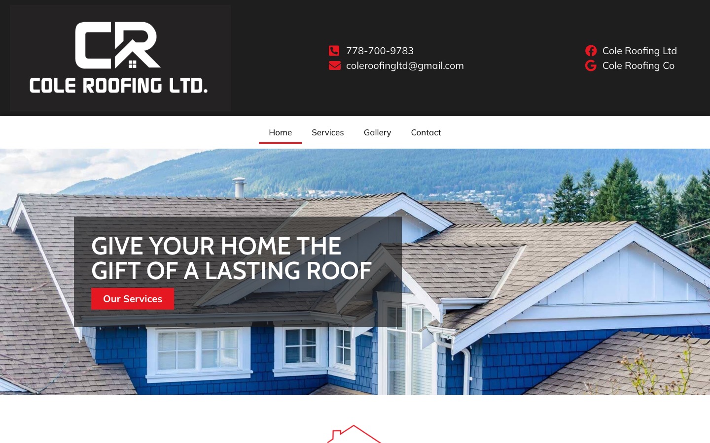 The current homepage